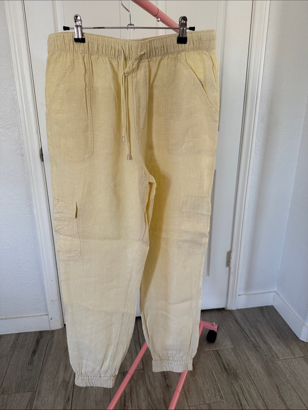 Nicole miller Casual Drawstring Cargo Pants - Pale Yellow
